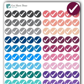 Check Icon Planner Sticker / 110 Dot Icon Vinyl (1/3”) / Checkmark Check Mark Completion Reward Chores/Essential Productivity Life Planner/Bujo Bullet Journaling/Todo Appointments (1 Sheet)