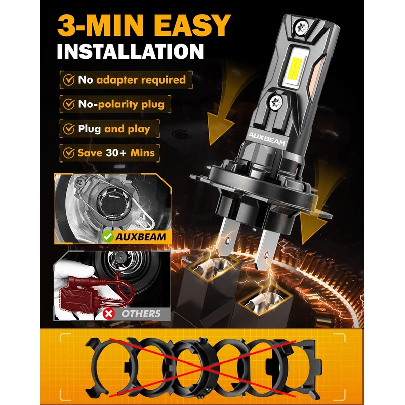 Auxbeam H 7 Fog Lights, Q40 Series 20000LM 600% Brighter