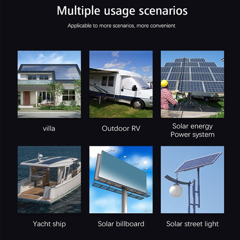 Solar Charge Controller LCD Backlit Display Memory Function Dual USB