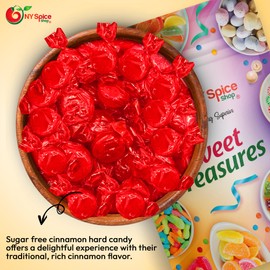 NY Spice Shop Cinnamon Sugar Free Candy - 1 Pound Cinnamons Discs Hard Candy - Hard Candy Sugar Free - Red Hots Cinnamon Candies Disks