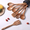 Gudamaye 13 inch Long Wooden Utensils for Cooking, Long Handle