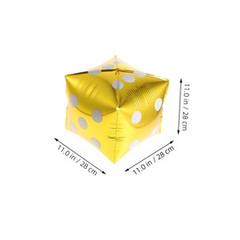 CAXUSD 5pcs Cube Balloons Aluminum Foil Shaped Theme Party Decorations for Adults Game Night Party Accessories Gold