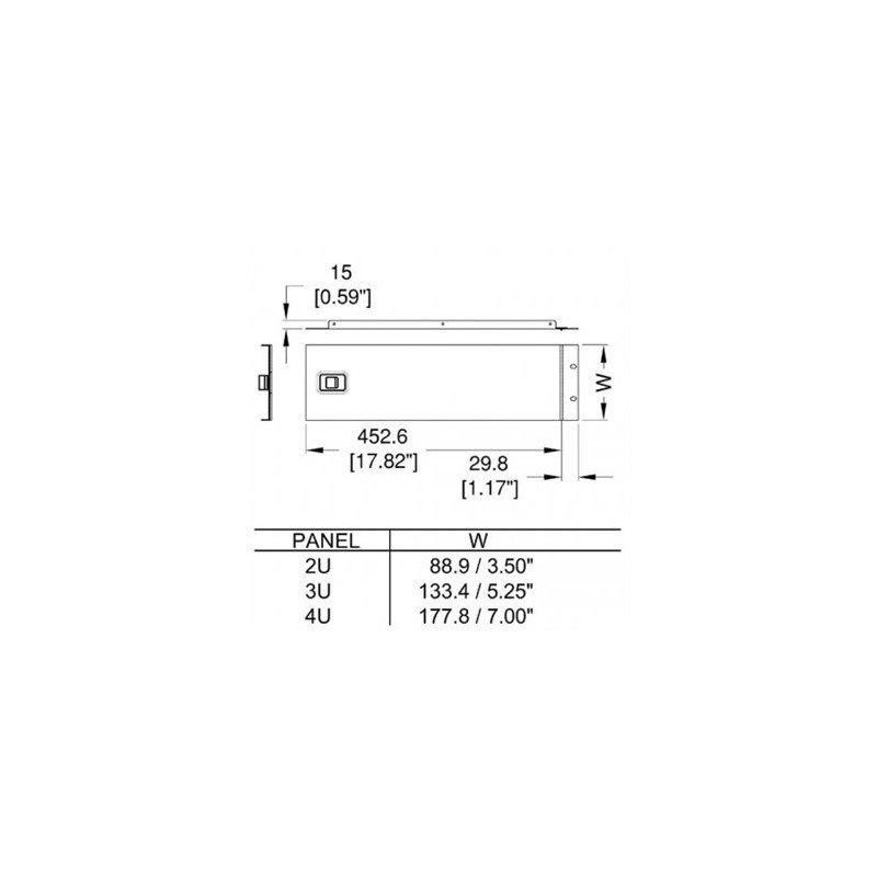 Penn Elcom 4U Hinged Rack Panel with Slam Lock R1272/4UK