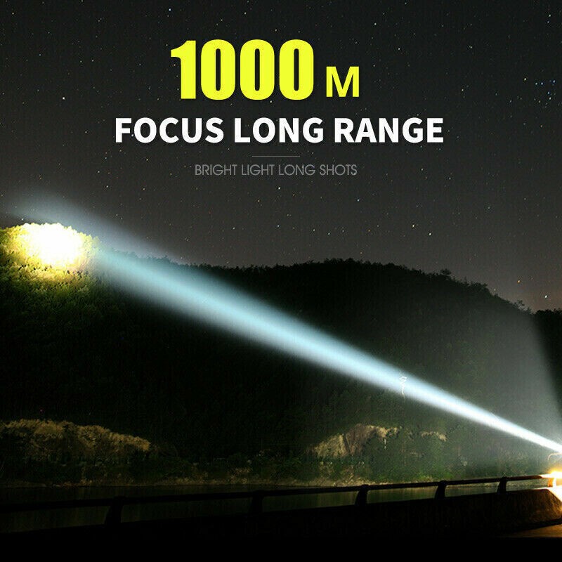 Unbranded 1200000LM LED Flashlight Tactical Light Super Bright Torch USB