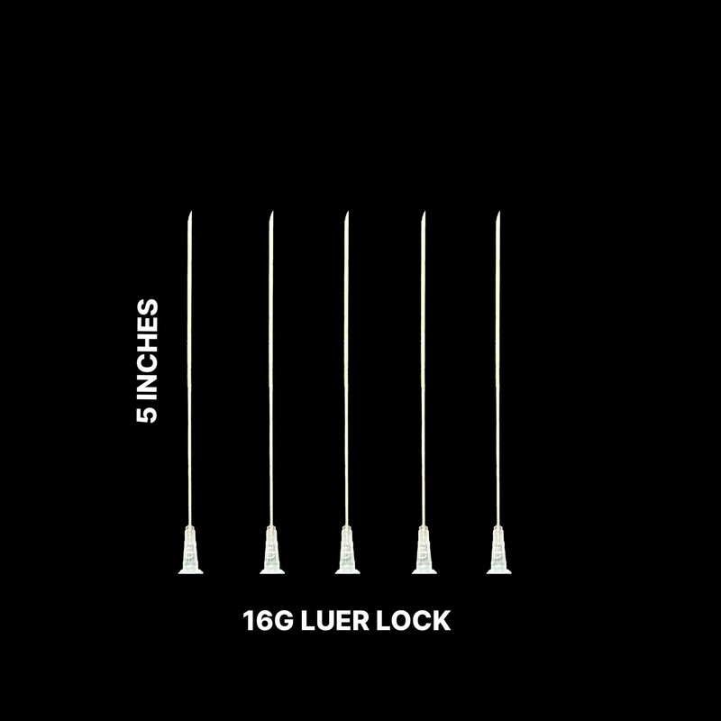Myco Labs 16G 5 Inch 125mm Luer Lock Disposable Liquid