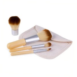 FOMIYES 4pcs Portable Makeup Brush Set Premium Cosmetic Tools for Foundation Eyebrow and Blush Application for Daily and Professional Use