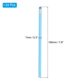 PATIKIL Round Pencils, 24 Pack HB Graphite Pencils with Eraser Wood Pencils Cute Pencil for Classroom Teacher Office Supplies, Blue