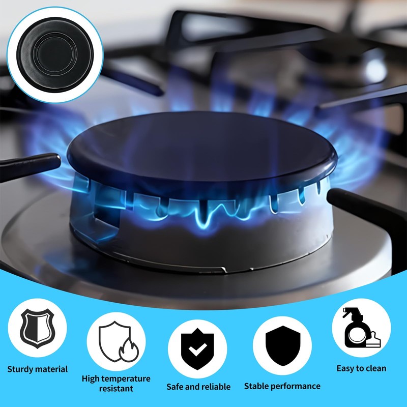 Gas Stove Burner Caps Set, 4PCS Cooker Hat Set Metal