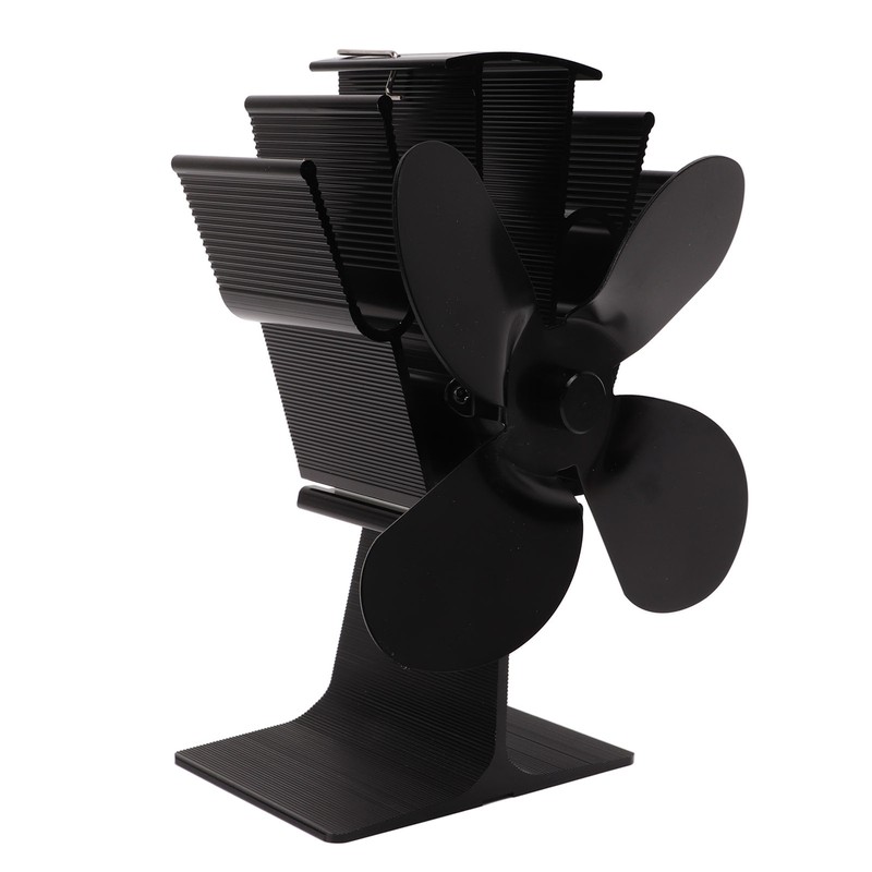 Heat Powered Fireplace Fan 4 Blades Aluminum Alloy Stove Fan