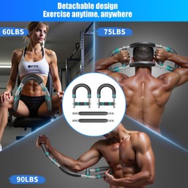 Twister arm Trainer, 60-90lb Adjustable Resistance Chest Workout Equipment,Forearm Power Exercise bar , pectoralis spinalis Device, Portable Detachable Design