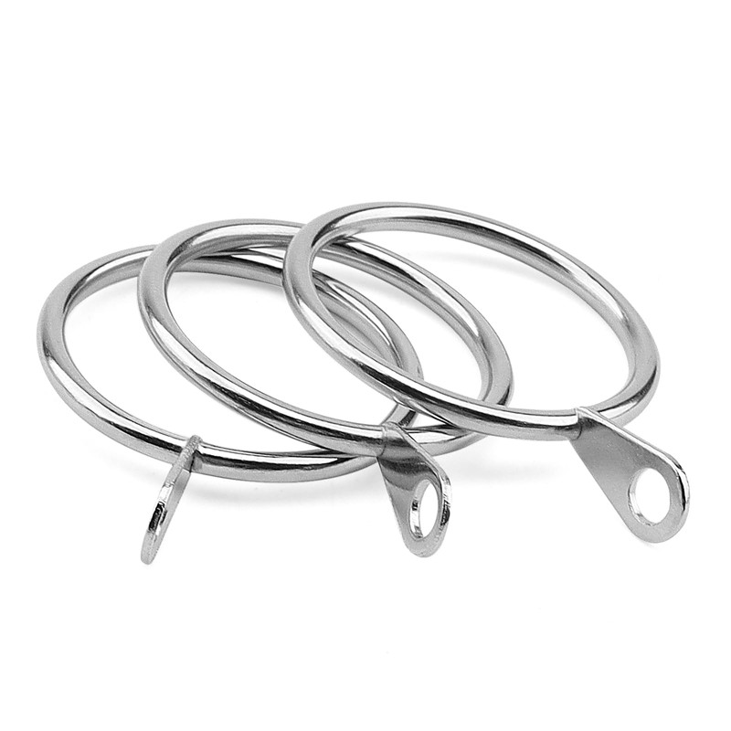 JAPCHET 50 Pack 30mm Silver Metal Curtain Rings, Curtain Pole