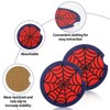 2pcs Red Spider Web Car Coasters, Non-Scratch Cork Base Cup