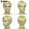 BECUS Mens Wigs Short Hair Blonde Wig Men for Men