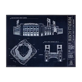 Busch Stadium Blueprint Print