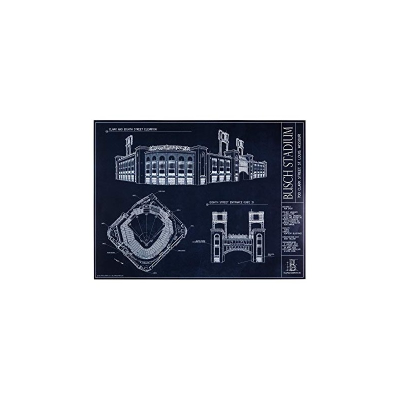 Busch Stadium Blueprint Print