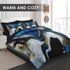 Pamnest Comforter Set Queen Size, Deep Blue Painting 7 Pcs