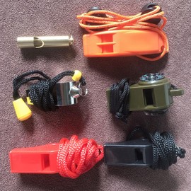 6Pack Emergency Survival Whistle, 3-in-1 Emergency Whistles,Whistle for Coaches Teachers, Emergency Whistles with Lanyard Safety Whistle Survival Shrill Loud Blast for Kayak Life Vest Jacket