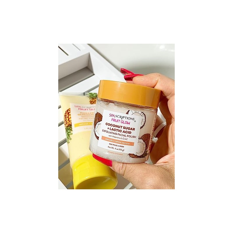 Fruit Glow - Esmalte facial exfoliante de azúcar de coco