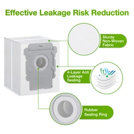 Rowhalf 12 Pack Vacuum Bags for iRobot Roomba, Effective Dust Filtration, Compatible with i3+ i4+ i5+ i6+ j6+ i7+ j7+ i8+ J8+ J9+ s9+ 104 105 405 505 705 Combo & All Clean Base Auto Dirt Disposal bag