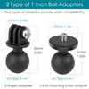 YALLSAME 1'' Ball Adapter with 1/4"-20 Threaded Stud for Action