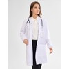 Wellhin Women's White Lab Coats Professional Snap Closure Laboratory Medicas