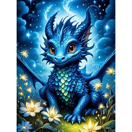 GJSZZO Dragon Diamond Painting for Adults, 5D Dragon Diamond Painting Kits for Adults, DIY Diamond Painting Picture Set with for Home Wall Decoration, 30 x 40 cm