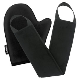 B.TAN b.tan Face & Body Self Tanning Mitt | Glow Your Own Way Smooth Gel Glove - Sunless Tan Applicator, Streak-Free, Even Application, Double Sided, Reusable, Great for Cream, Lotion, Suncreen