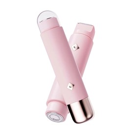 Women Electric Shaver, 2 in 1 Dual Head Bikini Trimmer for Women, Waterproof Wet & Dry Use, Body Hair Trimmer and Facial Hair Remover, for Bikini line Underarm Leg arm Body face