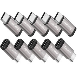 USB C to Micro USB Adapter 10 Pack ,Type C (Male) to Micro USB (Female) Convert Connector, Support Charge & Data Sync for iPhone15,iPhone15 ProMax, Galaxy S7 Edge,Nexus 6/5 and Other Micro USB Devices