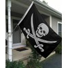 Mosprovie Pirate Flag 3x5 Outdoor Double Sided Embroidered- Heavy Duty