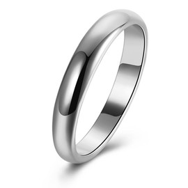 Ginger Lyne Collection 4mm Stainless Steel Silver Wedding Band For Women Wedding Ring for Men Classic Design Plain Bridal Ring Stainless Steel Comfort Fit Band