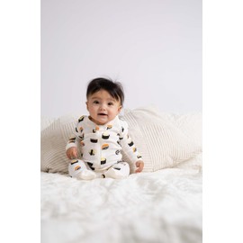 MONICA + ANDY One Piece Pajamas, Size 9-12 Months, Sushi Rolls, 100% Organic Baby Clothes for Girls and Boys, Zip Up Pajama, Sustainable Super Soft Fabric, Sizes For Newborn, Infant & Toddler