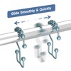 Titanker Shower Curtain Hooks Rings, Rust-Resistant Metal Double Glide Shower