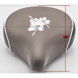 Made in Taiwan! Cionlli Bike Saddle in Brown with White Flowers, Classic Style Seat for Beach Cruiser City Electric Bikes, Twin-Spring suspenion.