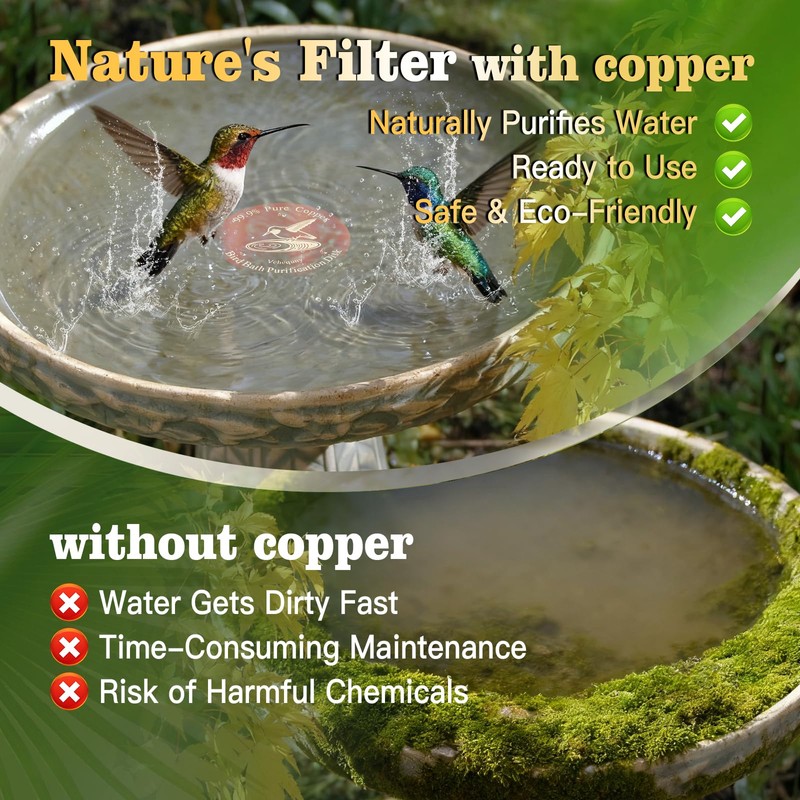 Vehequny Copper Disc for Bird Bath – 99.99% Pure Copper