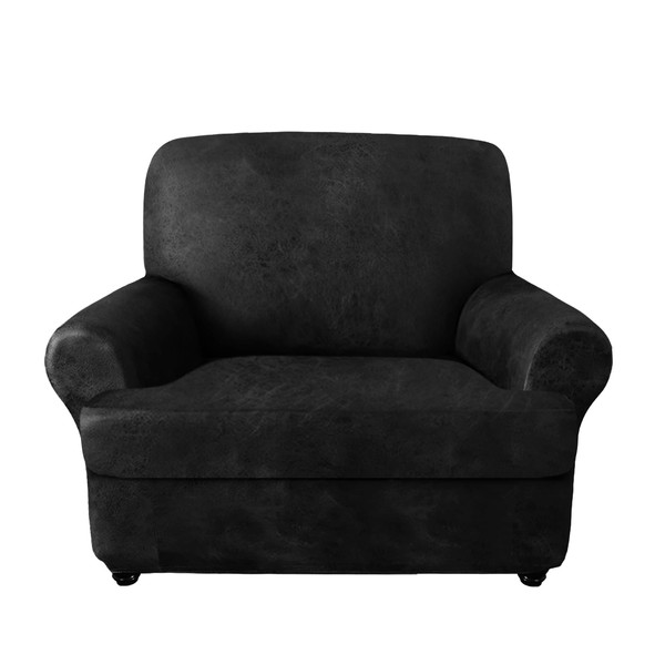 molasofa Leather Look T-Cushion Chair Slipcover with 1 Individual Shape