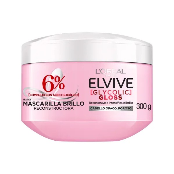 L'Oréal Paris Mascarilla Capilar Elvive Glycolic Gloss con Ácido Glicólico