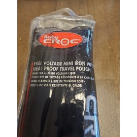 Croc Baby CROC Travel Mini 3/4” Flat Iron Free Voltage Black W/ Heat Proof Case New
