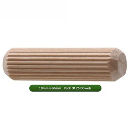 Fort Fasteners Wooden Dowel 10mm x 60mm Pack of 25