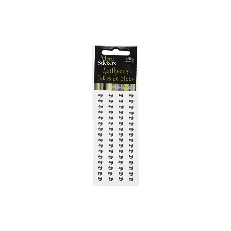Mark Richards Metal Stickers Nailheads 5mm Round 64/Pkg-Silver