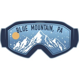 Blue Mountain Pennsylvania Ski Adventures Souvenir 2 Inch Vinyl Decal Sticker Goggle Design