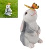 Bunny Outdoor Garden Statues Resin 600mAh Warm Light Rabbit with
