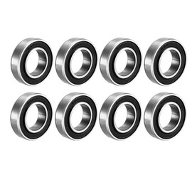 sourcing map 6902-2RS Deep Groove Ball Bearing 15mm x 28mm x 7mm Double Sealed Carbon Steel Bearings 8pcs