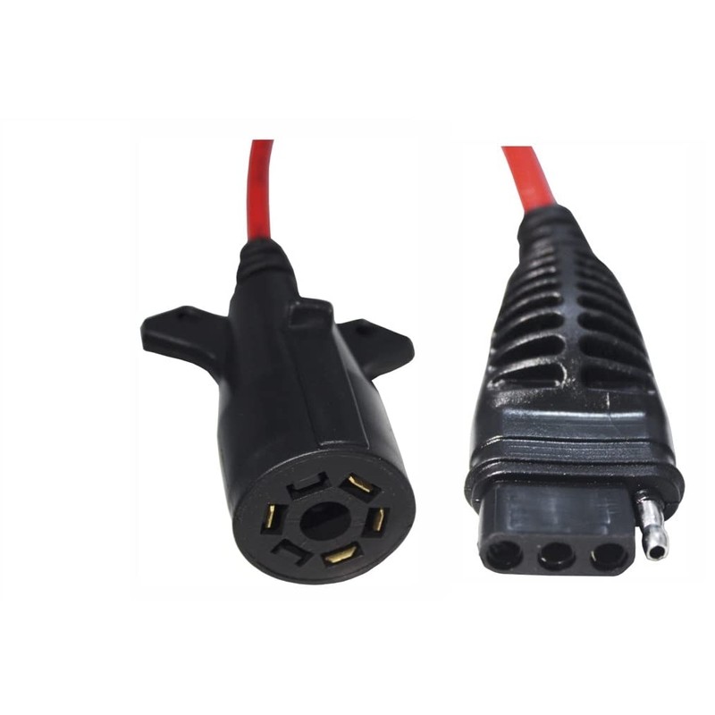 MaxxHaul 70086 7-Way Round to 4-Way Flat Trailer Plug Adaptor