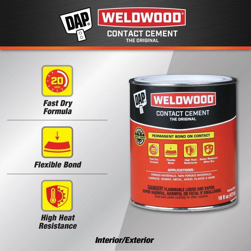 DAP Weldwood Original Contact Cement, Tan, 16 Oz (7079800271)