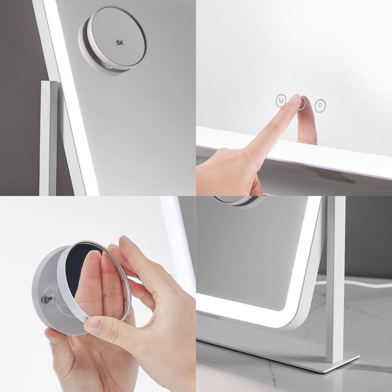 HIEEY Vanity Mirror with Lights, Lighted Makeup Mirror, Three Color