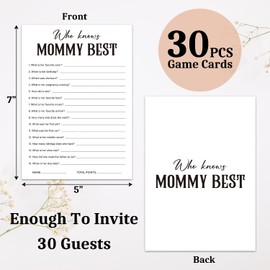 Guess Who Mommy or Daddy Baby Shower Game 30pcs, Baby Shower Game Cards for Boy Girl, Gender Neutral Party Games Activities/BB010
