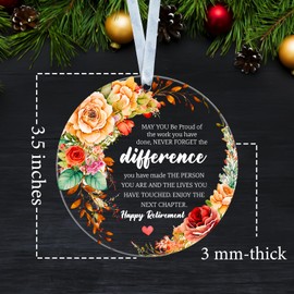 VKNDesigns Enjoy The Next Chapter Ornament - Happy Retirement Ornament - Retired Acrylic Ornament - Xmas Ornament - Gift for Coworker Teacher Nurse