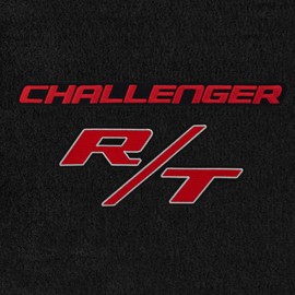 Lloyd Mats Custom-Fit Carpeted Floor Mats Premium Luxury Car Floor Liners for Dodge Challenger RWD 2011/ON (Charcoal, 2PC - Red 'Challenger' R/T)