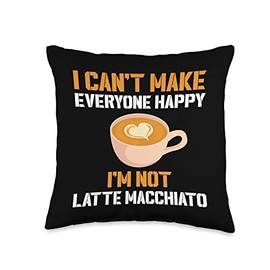 Latte Macchiato Lover Gift Coffee Love Funny Latte Macchiato Saying Coffee Lover Throw Pillow, 16x16, Multicolor